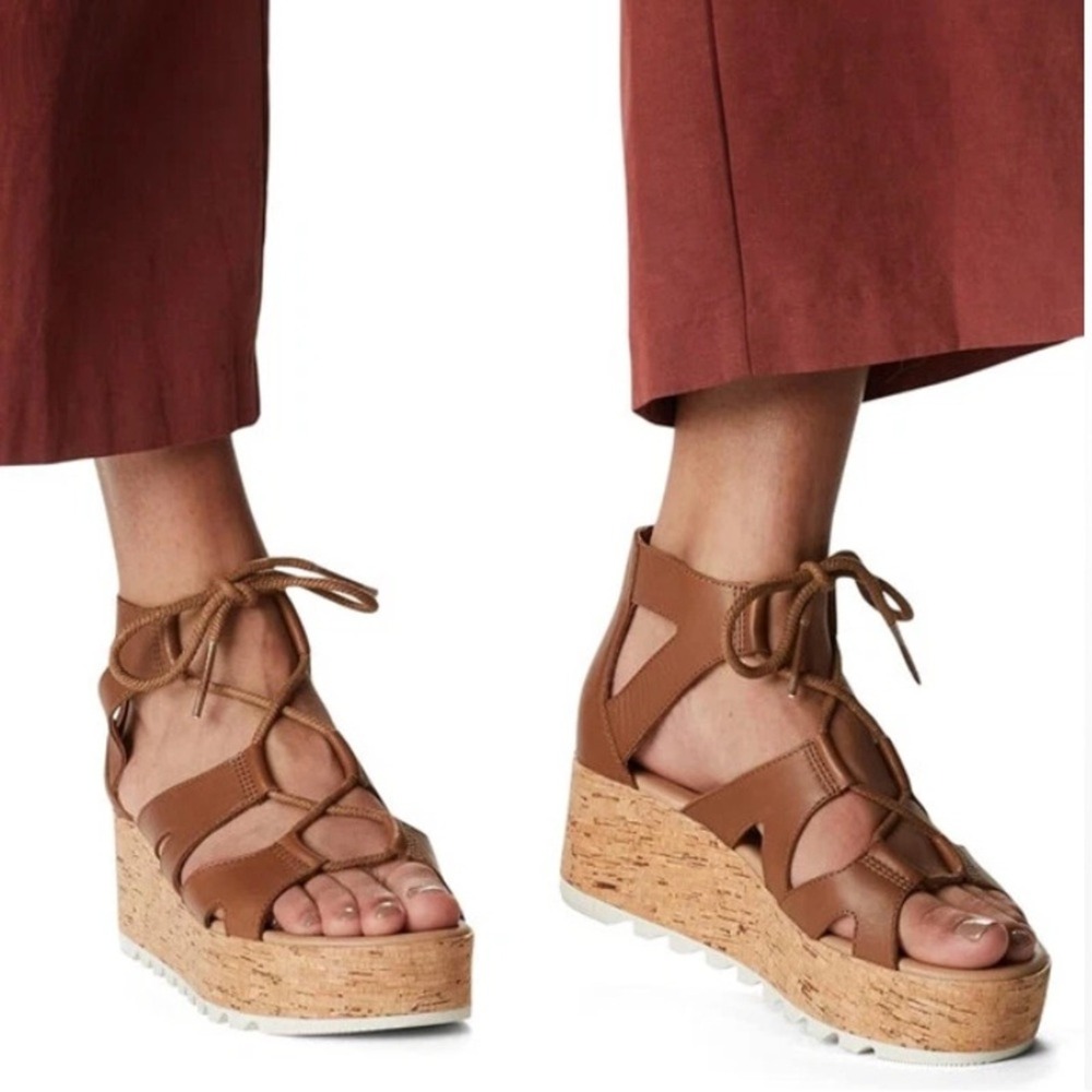 Sorel NWOB The Cameron Flatform Lace Gladiator Sandals SZ‎ 9 - Picture 3 of 9
